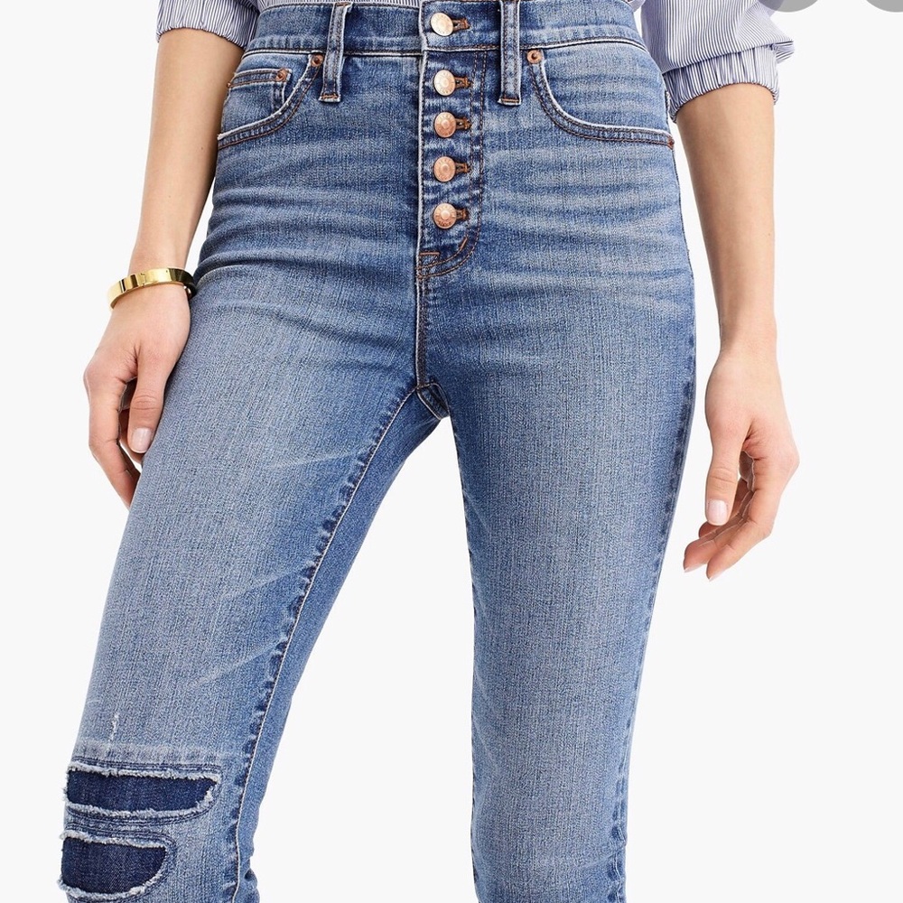 Jcrew 10” Highrise toothpick “Rip and Repair” Jean